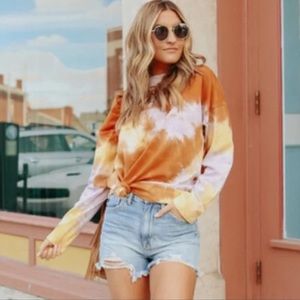 🕊FREE PEOPLE NWT Lilac Woods Long Sleeve Tie -Dye